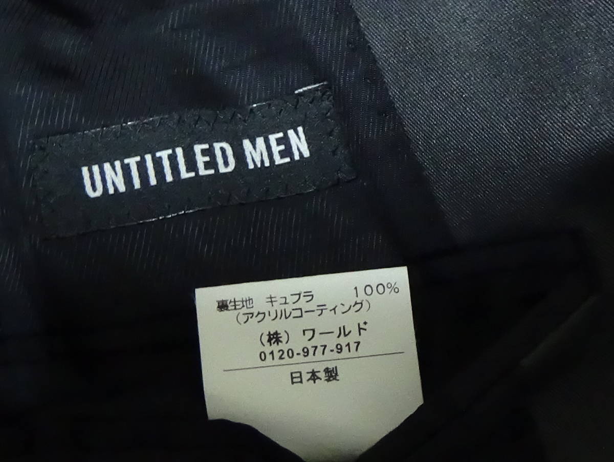 * UNTITLED MEN Untitled men жакет блейзер фрак semi формальный серия дизайн Mai шт. костюм чёрный хлопок сделано в Японии 46 XS S соответствует 