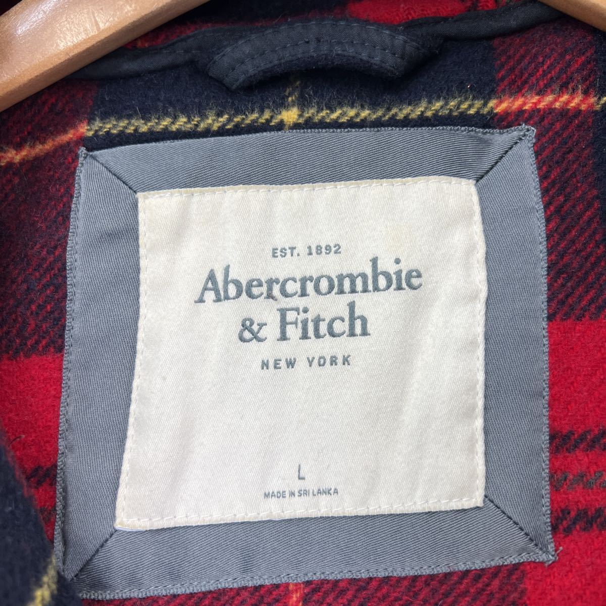 Abercrombie&Fitch * долгосрочный стандартный! Short полупальто "даффл коут" капот * женский L темно синий темно-синий б/у одежда MIX Abercrombie & Fitch #S1157