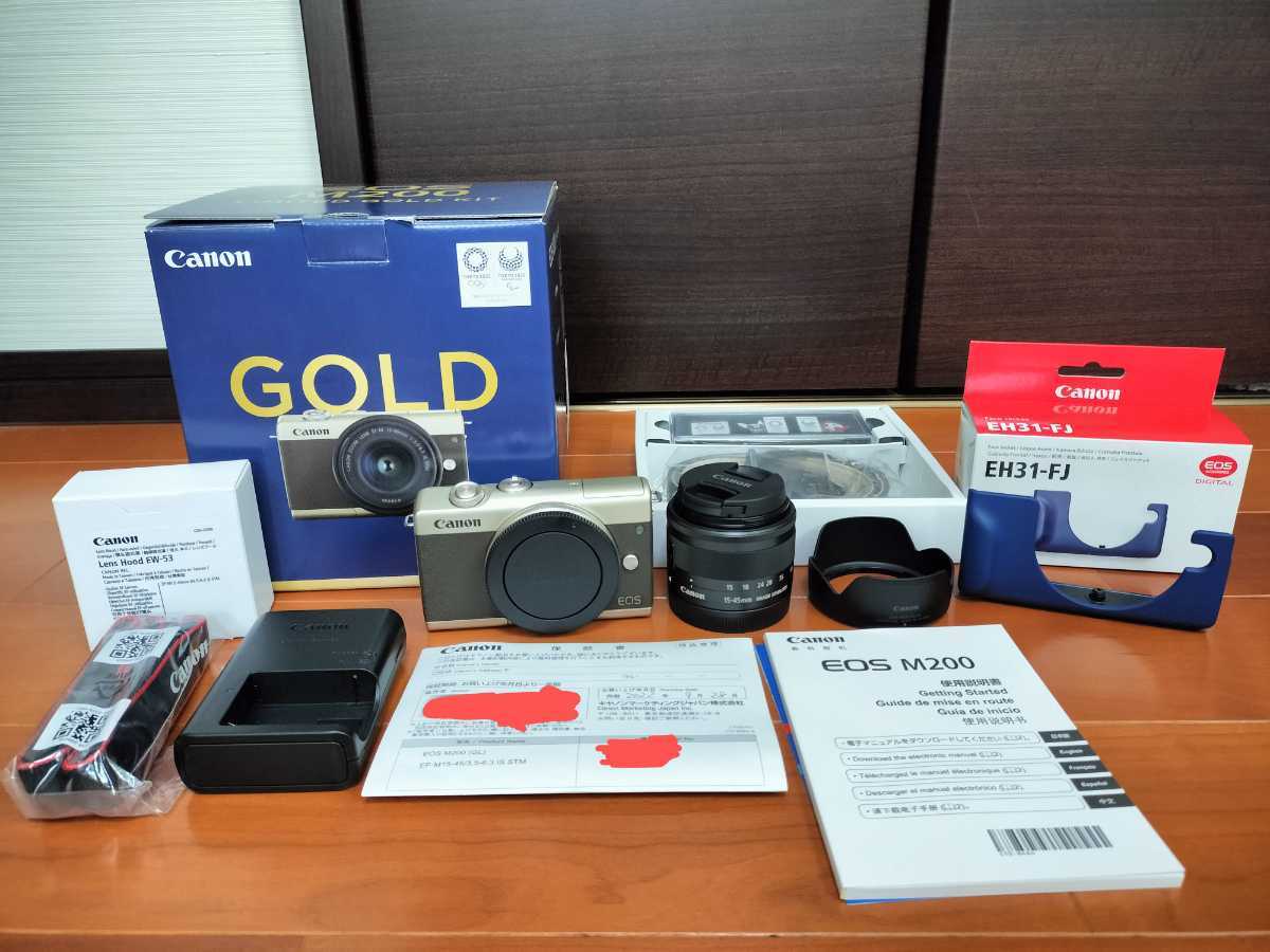 Canon EOS M200リミテッドゴールドキット EF-M キヤノン 美品 保証書9