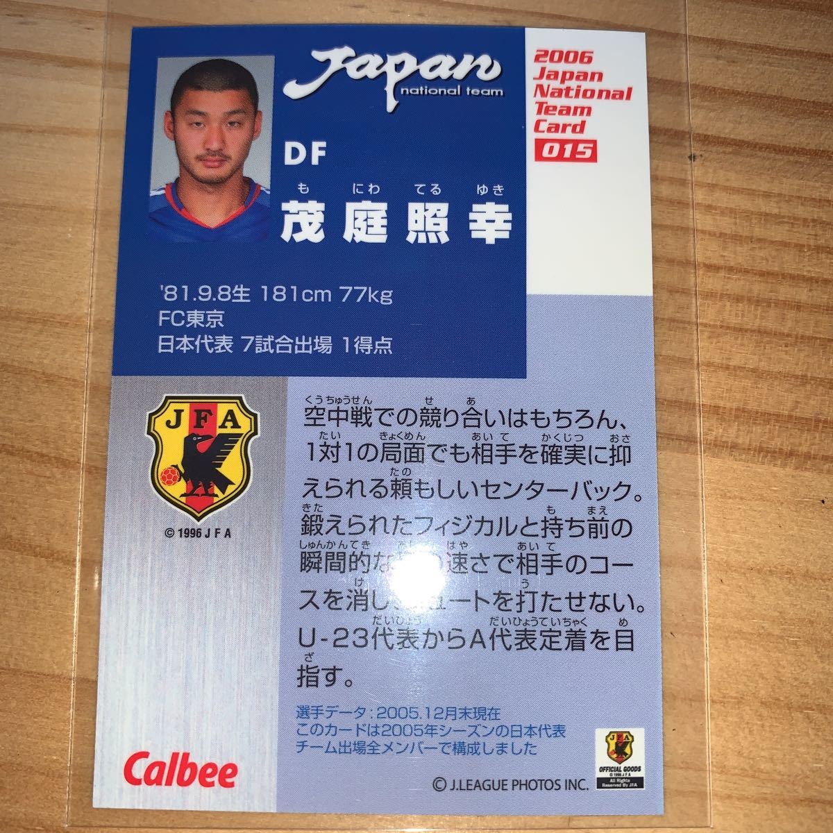 カルビーサッカー日本代表2006 茂庭照幸_画像2
