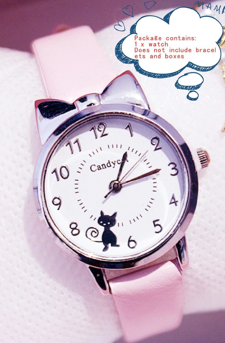 【 送料当社負担 】腕時計 アナログ レディース クォーツ　ウォッチ ファッション 6色 女性　ギフト　猫　ネコ　ねこ　Ws-W-QA-2 グリーン_画像8