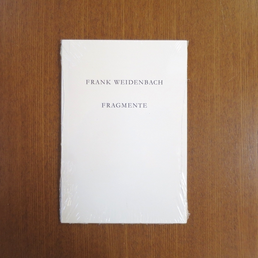 フランク・ヴァイデンバッハ 図録■美術手帖 芸術新潮 彫刻 ミニマム デザイン アイデア donald judd parkett Frank Weidenbach Fragmente_画像1