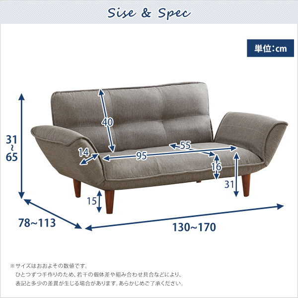  compact couch sofa Thun- toe n-( pocket coil entering two seater . made in Japan ) navy 