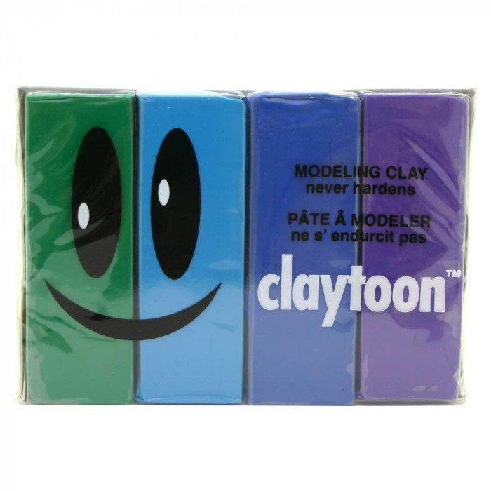 MODELING CLAY(mote ring k Ray ) claytoon(k Ray tone ) color oil clay 4 color collection ( cool ) 1Pound 3 piece set 