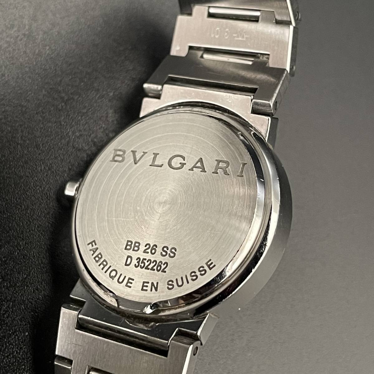 【豪華】ブルガリ BVLGARI BB26SS ブラック 黒文字盤 レディース腕時計 クオーツ 付属品有 シルバー 保証書付 動作良好 送料無料