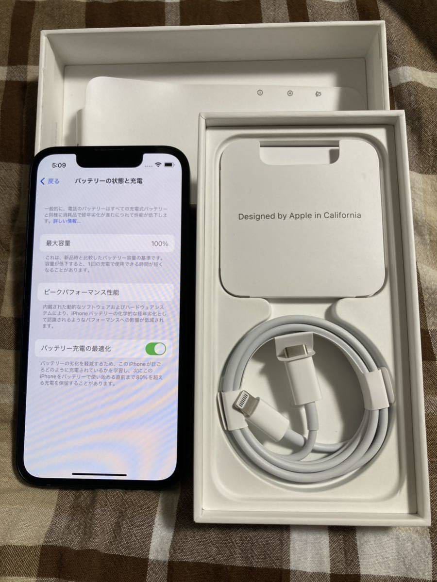 保証残10/22までバッテリー100% 一括購入美品】iPhone 13 mini 256GB