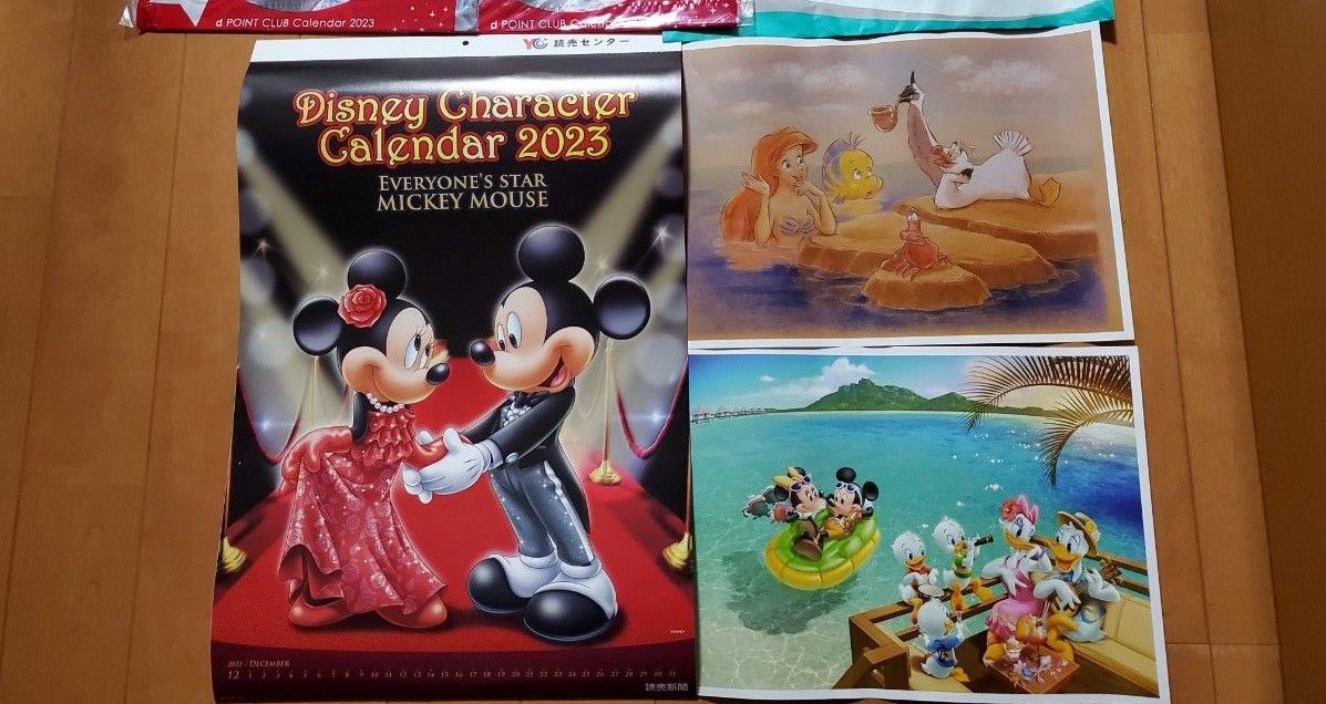 読売新聞　非売品ディズニーカレンダー2024　Disney額絵アートコレクション　全4点