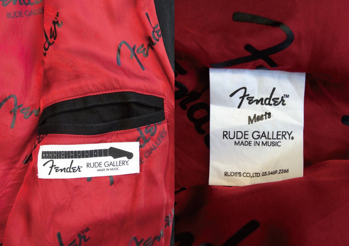 RUDE GALLERY× FENDER ルードギャラリー フェンダー コラボ コットン ライダース チバユウスケ THE BIRTHDAY バースデイmade in japan _画像7