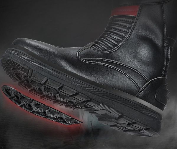 SALE！完全防水 ツーリングブーツ メンズ オフロード レーシング 革 皮 バイク用靴ライディングシューズ モトクロス 黒 41サイズ：255mmの画像8