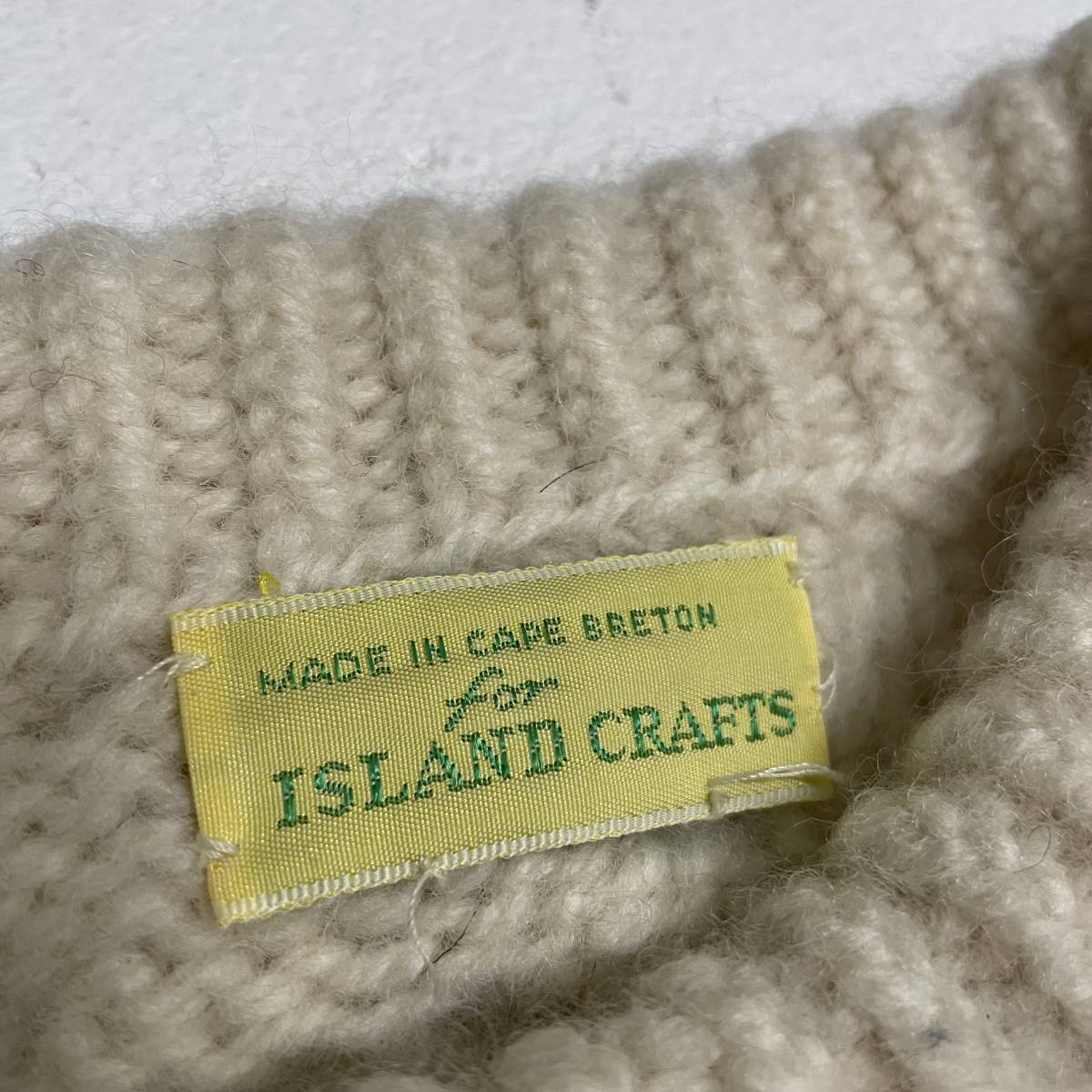 80s ISLAND CRAFTS フィッシャーマン セーター 生成り / アラン ニット ヴィンテージ オールド ケーブル編み 80年代 肉厚 プルオーバー_画像5