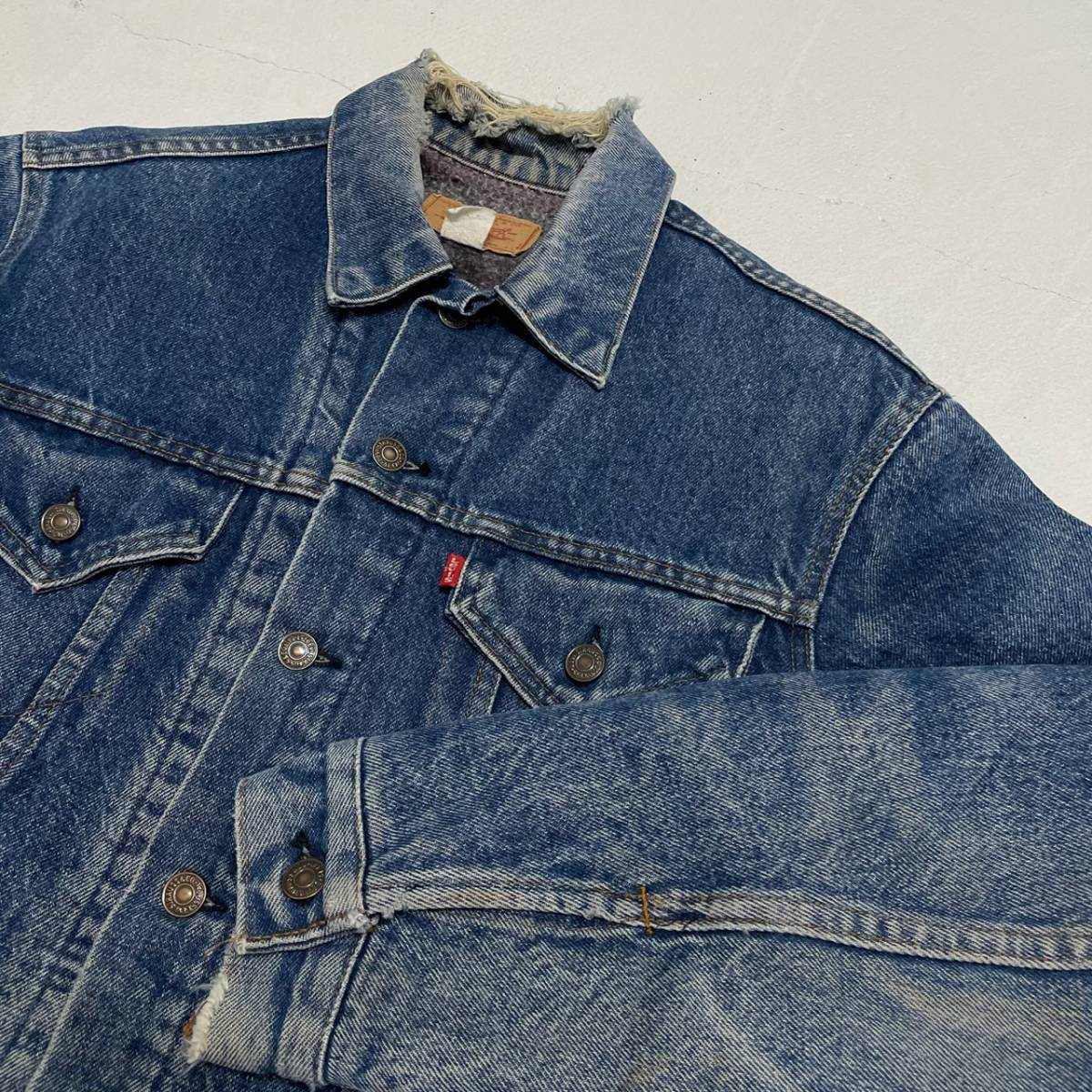 古着 70s Levi’s 70505 デニム ジャケット 44サイズ USA製 ブランケット リーバイス ヴィンテージ オールド インディゴ スモールe 70年代_画像1