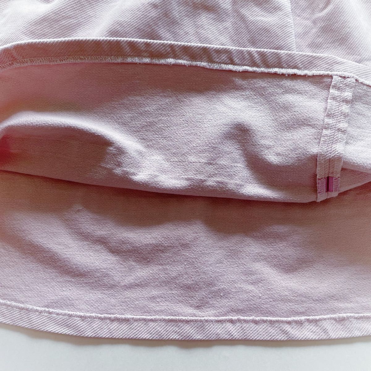 BeBe べべ 秋服 コ－デュロイワンピース  フレアワンピース ピンク リボン 140cm ジャンバースカート