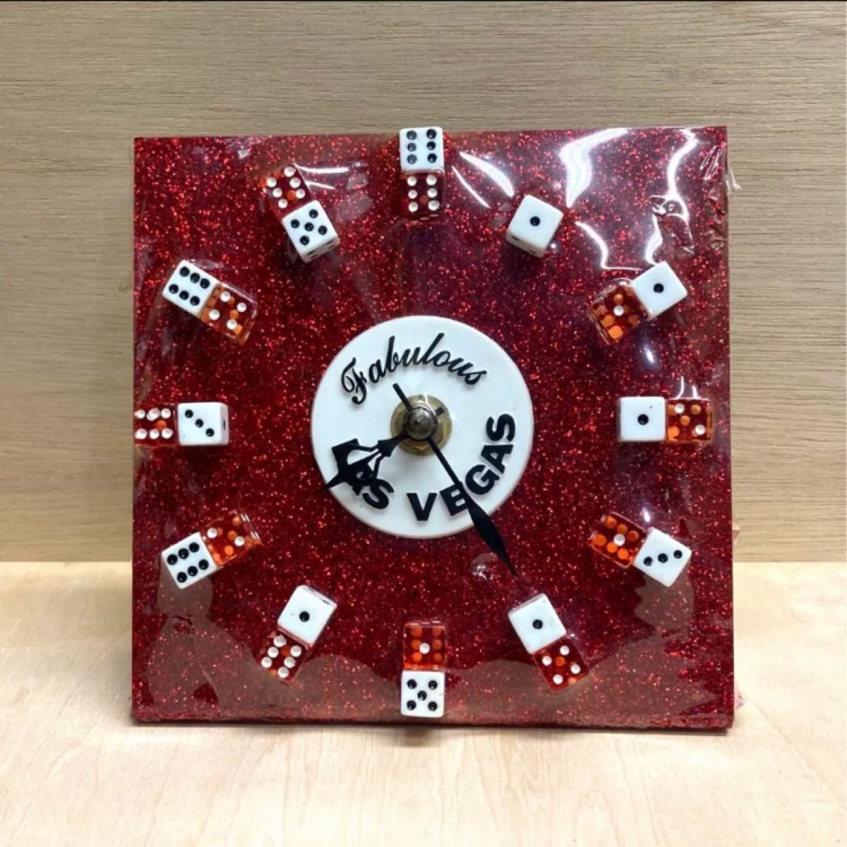 Bellagio ラスベガス 赤いサイコロ 4個セット 80's〜 VTG LAS VEGAS USA製 ダイスクロック 未使用 サイコロ