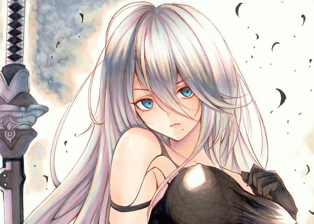 Yahoo!オークション - 手描きイラスト ニーアオートマタ A2 Yahoo!オークション - 手描きイラスト ニーアオートマタ A2