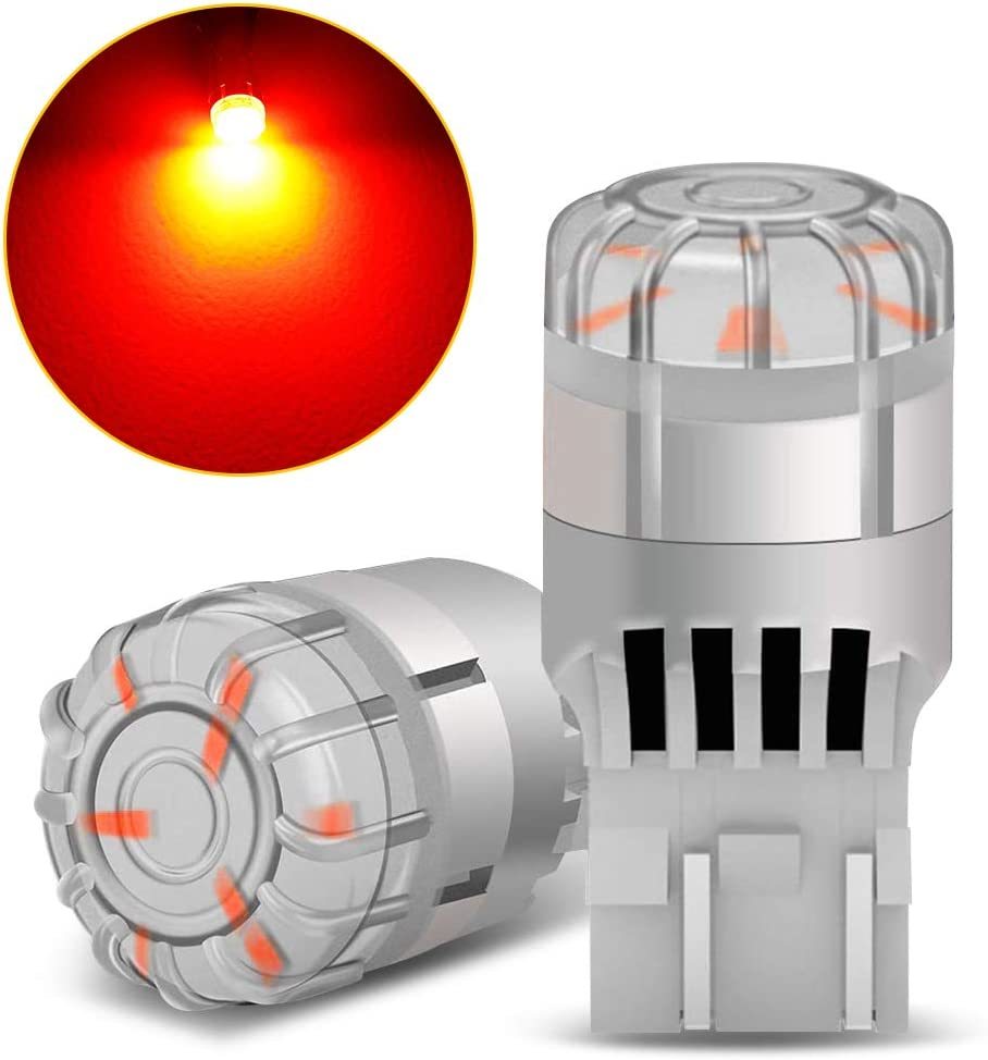 『送料無料』T20 ダブル球 LED テールランプ ブレーキランプ LED　バルブ　ライト レッド 爆光 DC12V 国産車対応 無極性 2個　SU　赤　_画像1