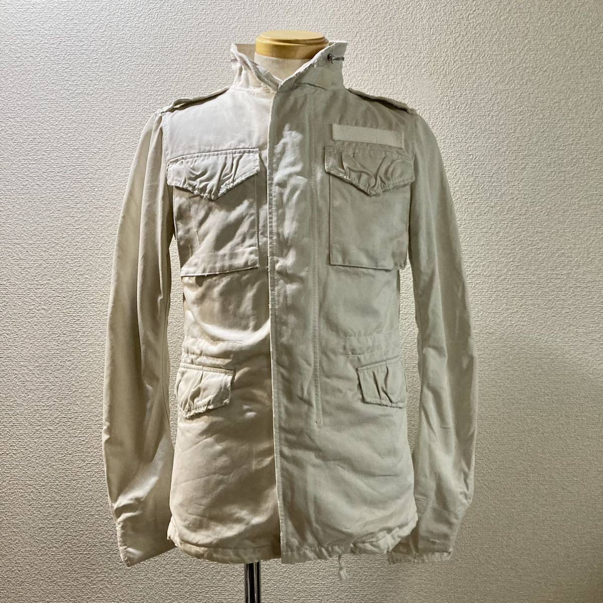 wjk ダブルジェイケイ M-66 destroy cotton twill M-65 フィールドジャケット S 生成り 白系 ミリタリージャケット 美シルエット 綿100％_画像1