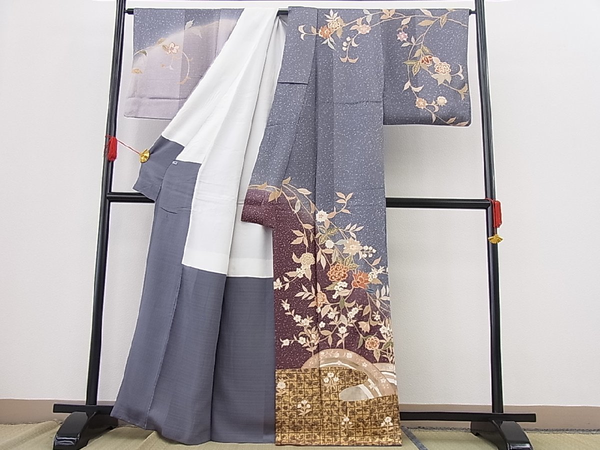 訪問着 更紗花文 暈し染め mop1067-