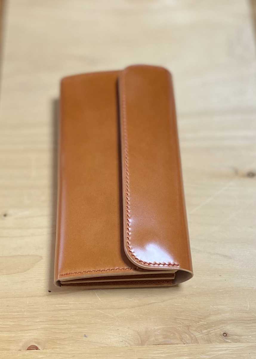 送料無料】コードバン ロングウォレット レーデルオガワ キャメル