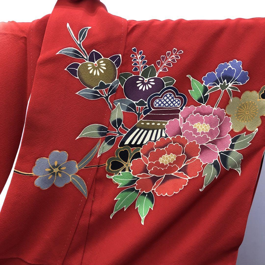 2530 紅型 振袖 赤 蝶 鳥 菖蒲 桜 襦袢付き | www.infomin.org.zw