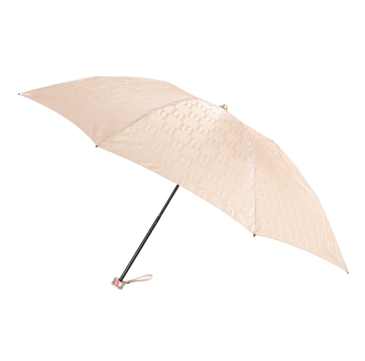 ★新品・タグ付き★FURLA フルラ 折りたたみ傘 晴雨兼用 雨傘 紫外線防止加工 アーチロゴ ベージュ 日本製