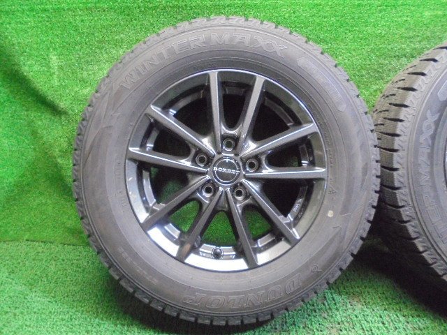 5EF123AB13) 送料無料 215/65R15 ウィンターマックス WM02 スタッドレスタイヤ+美品 BORBET 15インチホイール4本セット 2018年製_画像2