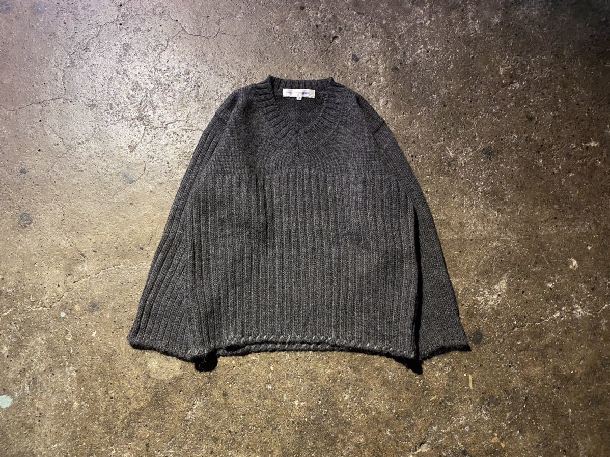 COMME des GARCONS SHIRT 90s ウールVネックニット コムデギャルソンシャツ 1990s アイルランド製 M