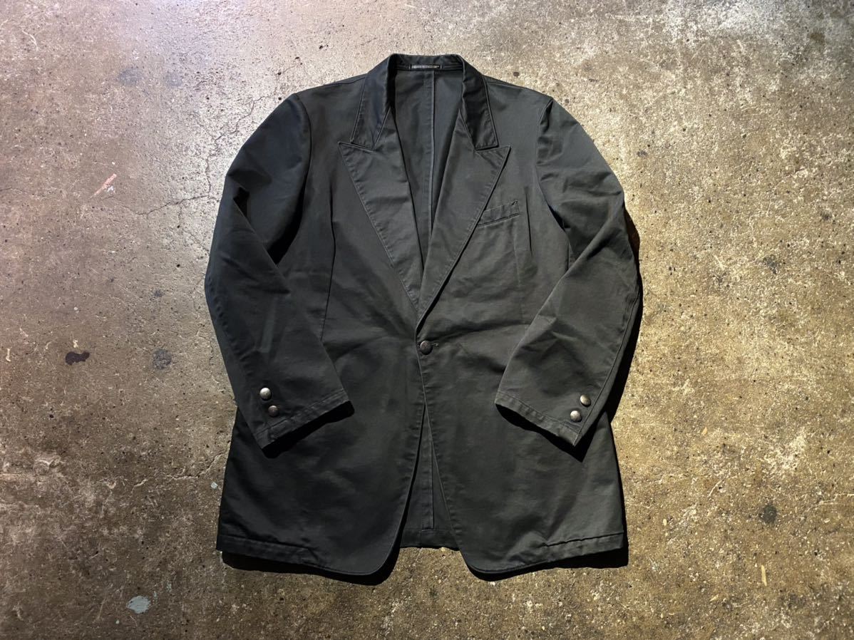 Yohji Yamamoto POUR HOMME 03SS ボタンデザインコットン1Bジャケット ヨウジヤマモトプールオム 裏刺繍 2003SS HQ-J14-010 3_画像1