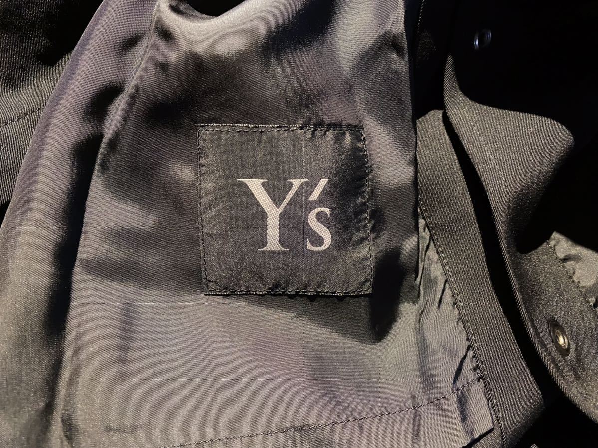 Y's ウールギャバノーカラーロングコート ワイズ YE-C03-100 Yohji Yamamoto ヨウジヤマモト_画像5