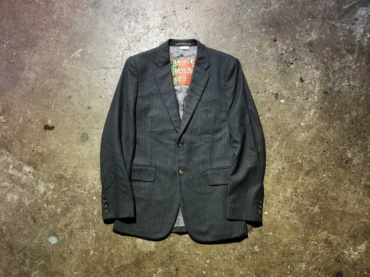 COMME Des GARCONS HOMME PLUS 08AW チョークストライプ2Bジャケット
