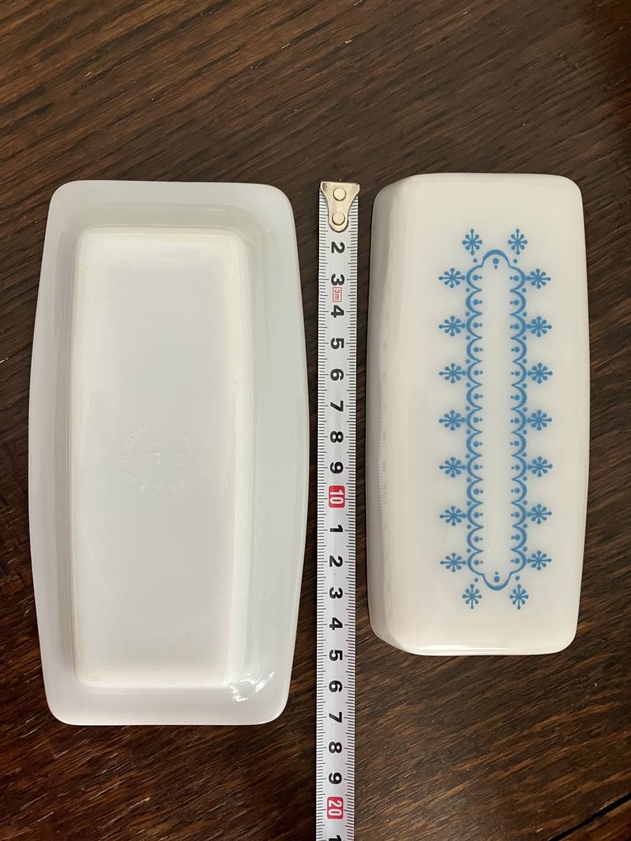 パイレックス　Old Pyrex バターディッシュ　スノーフレイク　アメリカ製_画像2