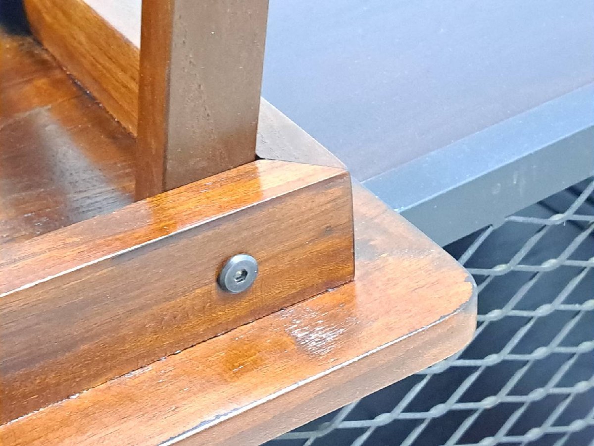 木製 チーク無垢 ミニテーブル アウトドア ローテーブル マホガニー色 小ぶり 折畳 脚折れ_画像9