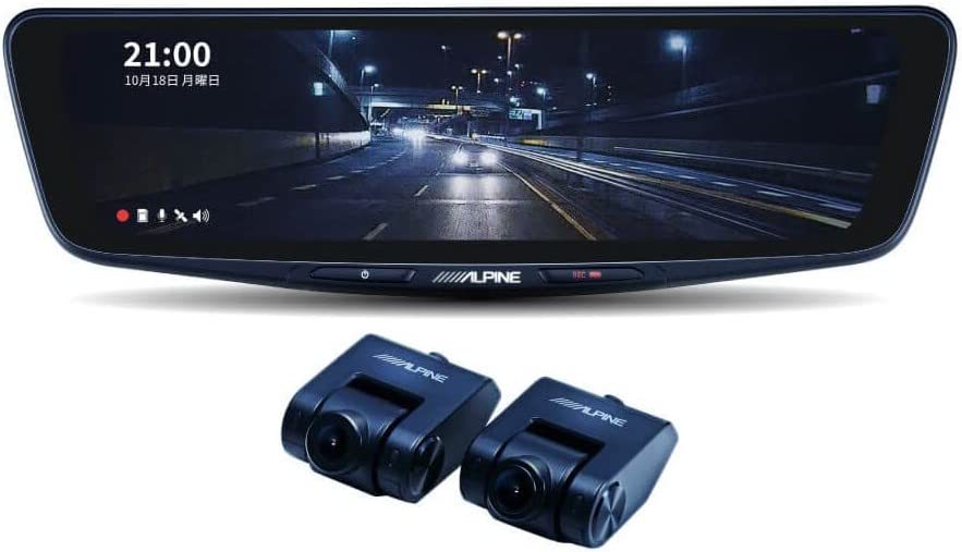 アルパイン ALPINE DVR-DM1000A-IC ドライブレコーダー搭載10型デジタルミラー 前後2カメラ録画 純正ミラー交換タイプ/車内用リアカメラ