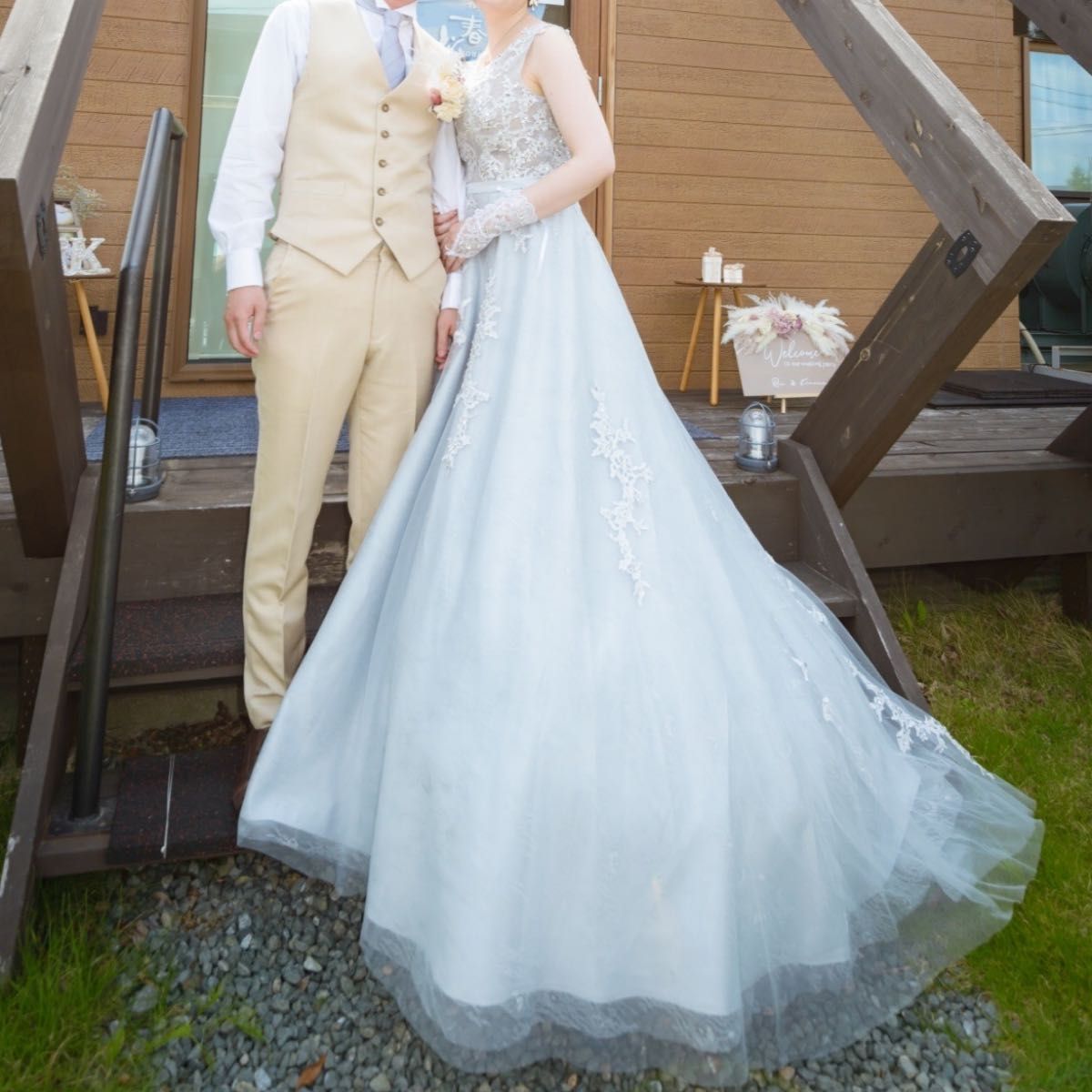 カラードレス ブルーグレー 結婚式 引っ越しのため値下げ中