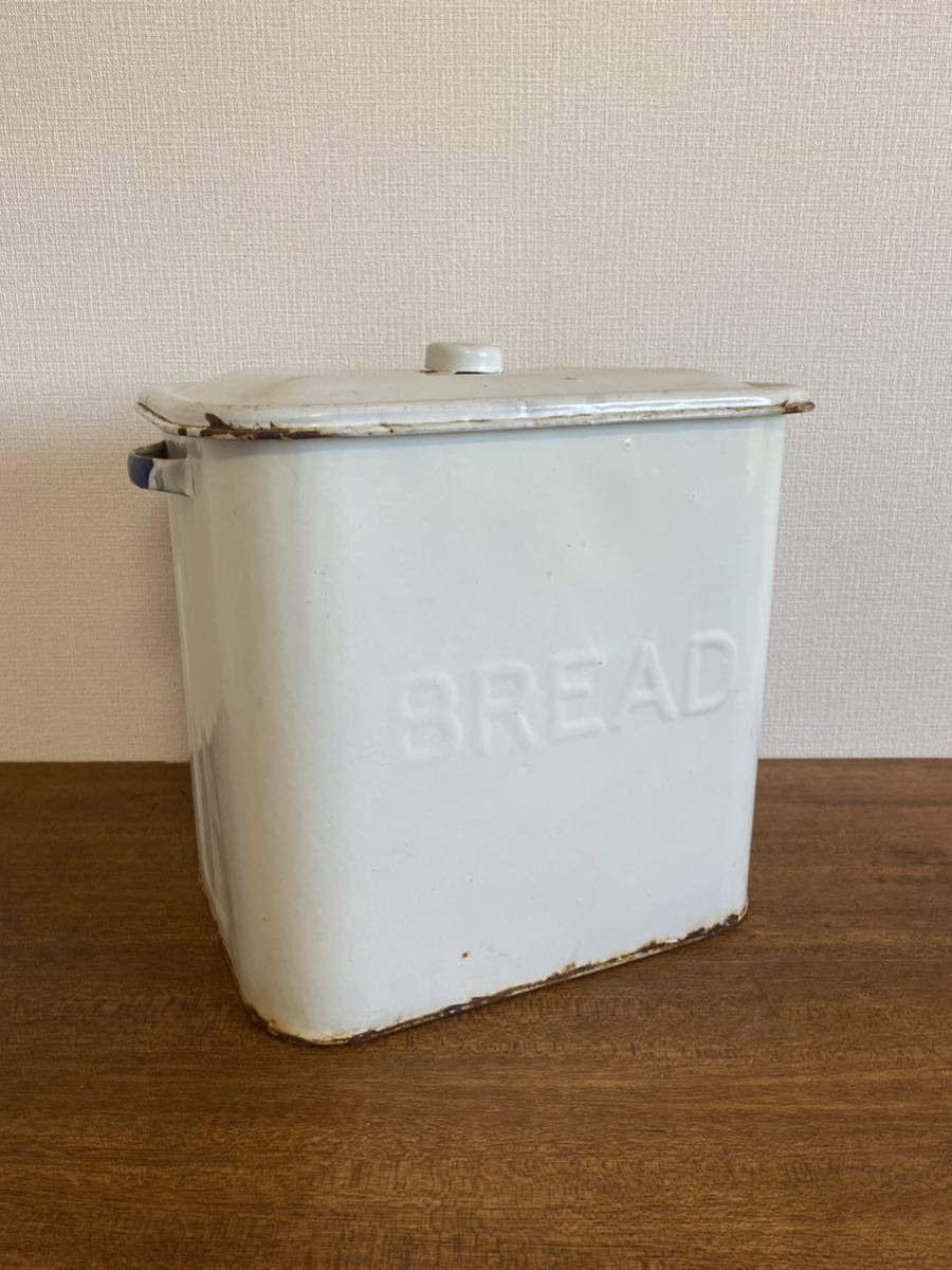 アンティーク ホーロー　ブレッド缶　イギリス / キャニスター　保存容器　bread ヴィンテージ　レア_画像1