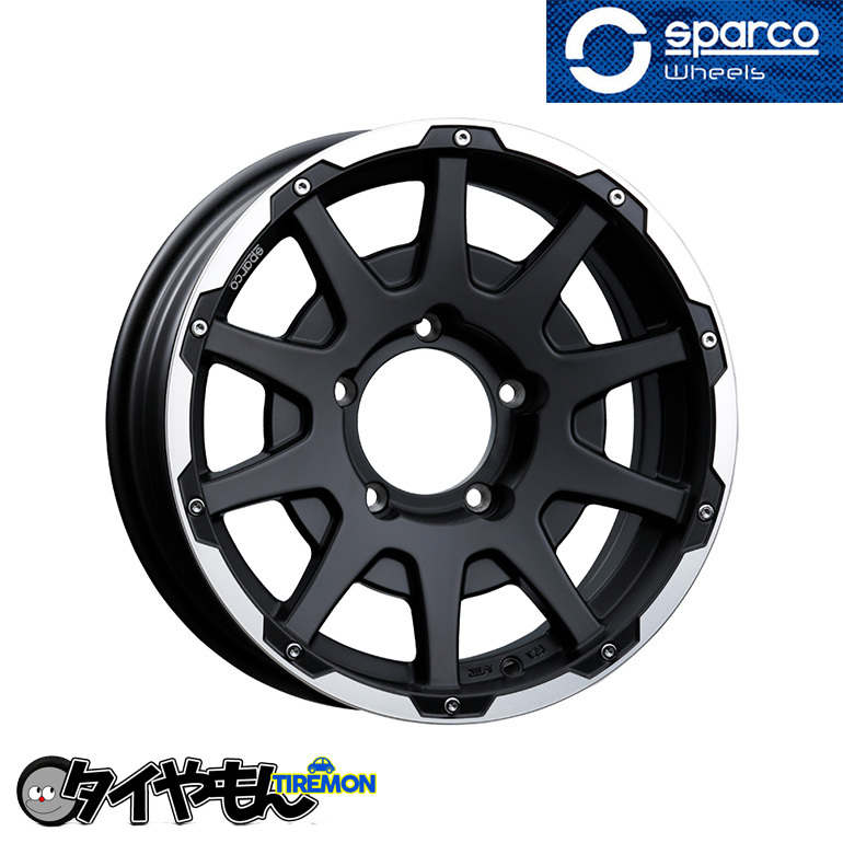 SPARCO DAKAR 16インチ 5H139.7 5.5J +20 2本セット ホイール マットブラックポリッシュ スパルコ ダカール ジムニー JB64_画像1