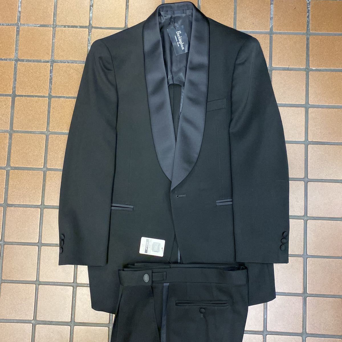 new goods super-discount tag attaching high class BUCKINGHAM shawl color tuxedo formal setup size AB5 made in Japan wool 100% adjuster attaching 