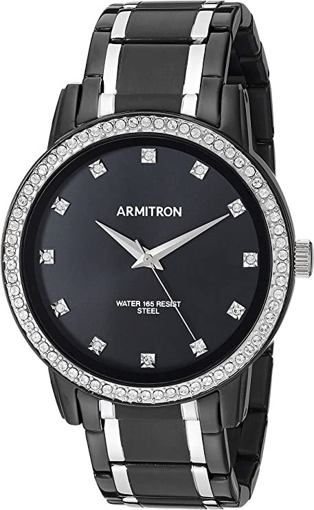Armitoron アーミトロン メンズ 腕時計 クリスタルアクセント 20/5328BKTB 訳アリ 送料無料_画像5