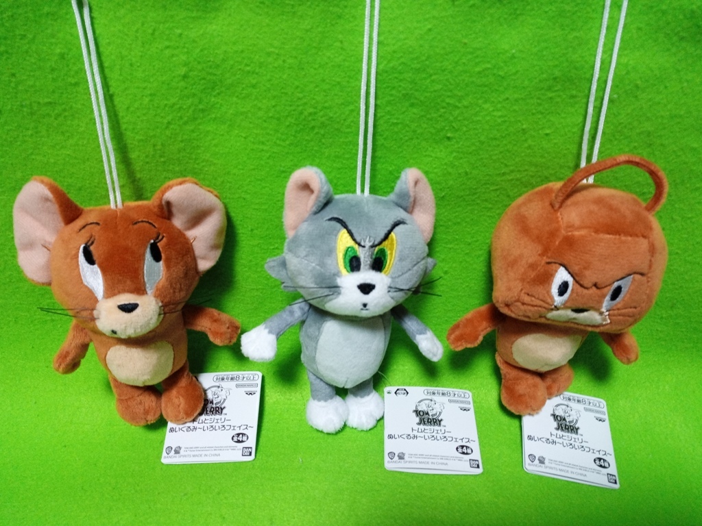  Tom . Jerry мягкая игрушка ~ различный лицо ~ 3 вида комплект [ новый товар ] Bandai портфель . присоединение ...15cm