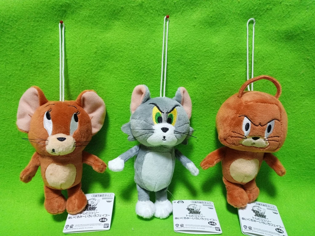  Tom . Jerry мягкая игрушка ~ различный лицо ~ 3 вида комплект [ новый товар ] Bandai портфель . присоединение ...15cm