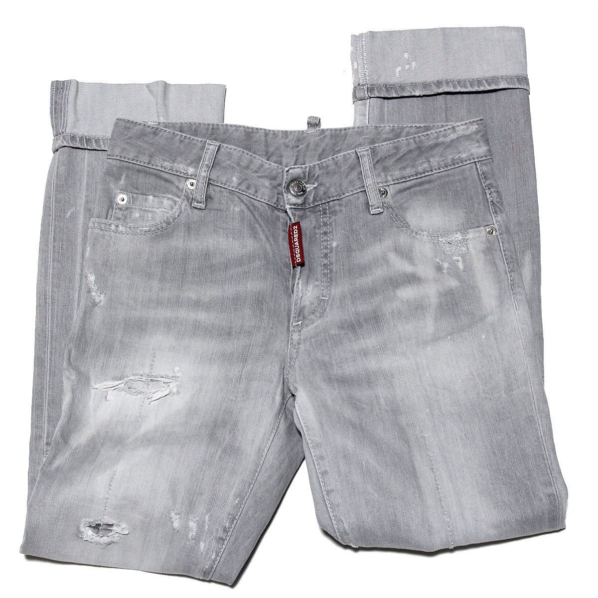  Dsquared укороченные брюки серый джинсы 36 cropped flare jean женский S72LA0984 DSQUARED2