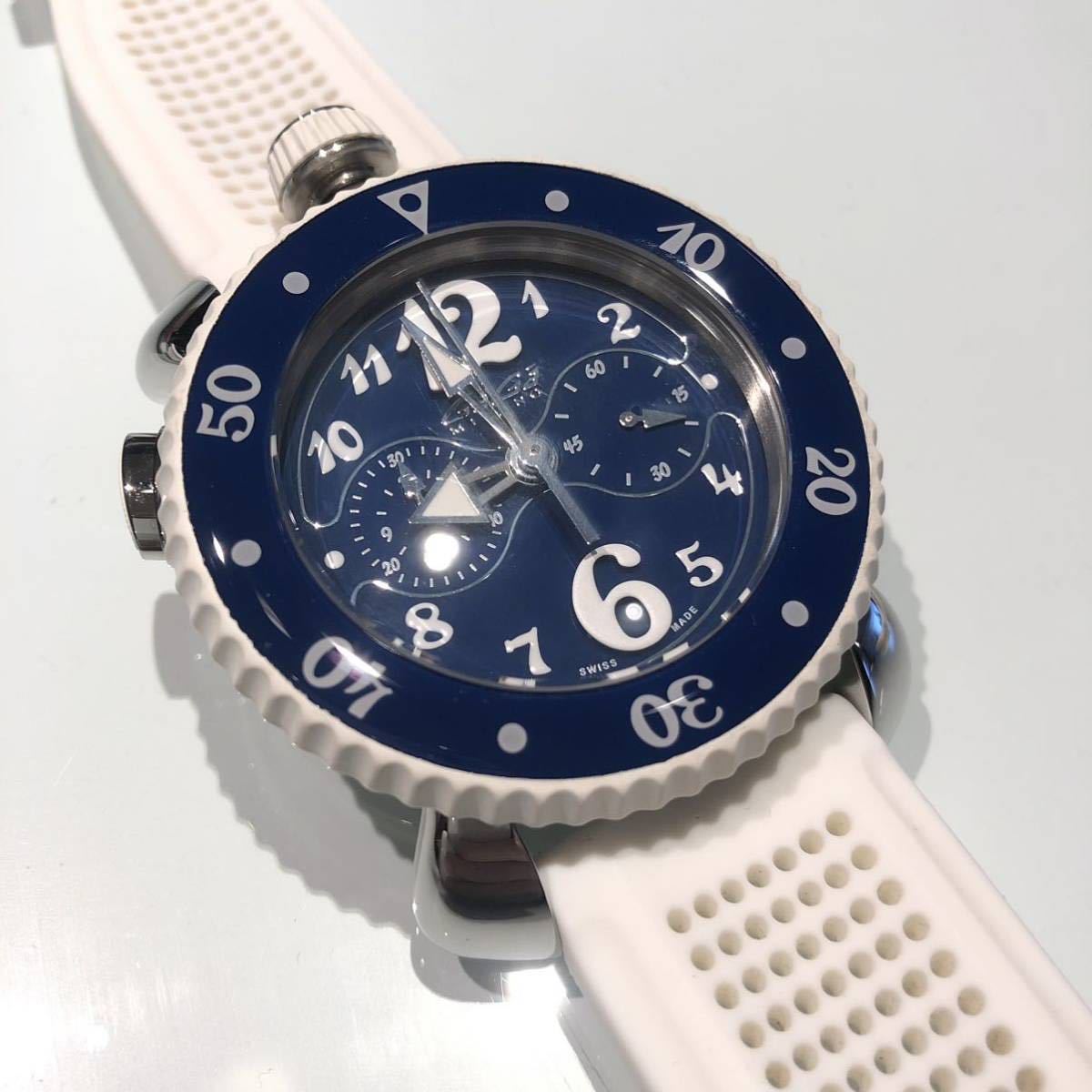 Gaga Milano Gagamilano Watch Chrono Sports 45mm Quartz Men Navy x White