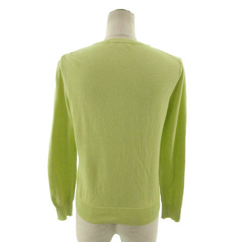 k Miki .k Kumikyoku KUMIKYOKU cardigan knitted ound-necked long sleeve cotton . green group yellow green 2 lady's 