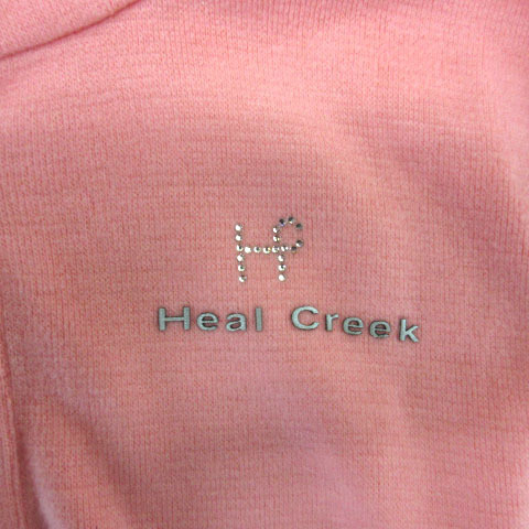 ヒールクリーク Heal Creek カットソー 長袖 レイヤード風 ハーフボタン ワンポイント ゴルフウェア 40 ピンク ■SM0 レディースの画像4