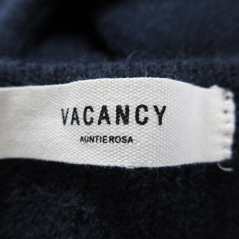 アンティーローザ Auntie Rosa ヴァカンシー VACANCY ニットワンピース ロング 長袖 Vネック 厚手 無地 F 紺 ネイビー /CK レディース_画像7