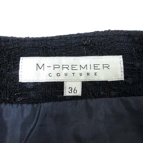 エムプルミエ M-Premier タイトスカート ミニ チェック 36 紺 ネイビー /YK レディース_画像5