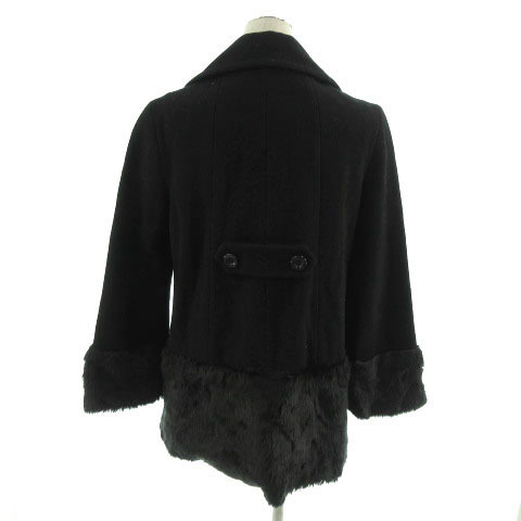  Aqua Girl on The Street aquagirl ON THE STREET coat pea coat fur switch . wool . black black 38 lady's 