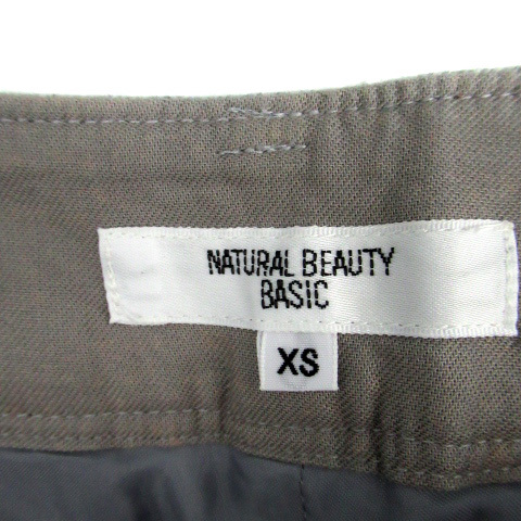 ナチュラルビューティーベーシック NATURAL BEAUTY BASIC テーパードパンツ アンクル丈 無地 ウール XS ライトグレー /SM20 レディース_画像5