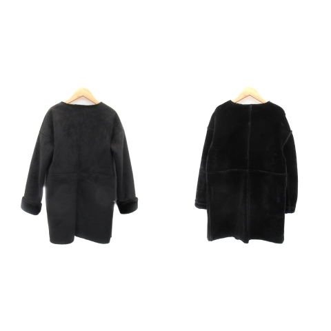 so-noSONO fake mouton coat fake fur coat middle height reversible no color plain 1 black black /YK1 lady's 