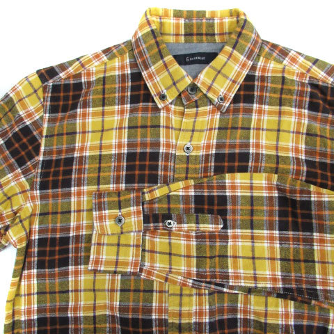  Rageblue RAGEBLUE casual shirt long sleeve check pattern button down S multicolor mustard yellow /SM20 men's 