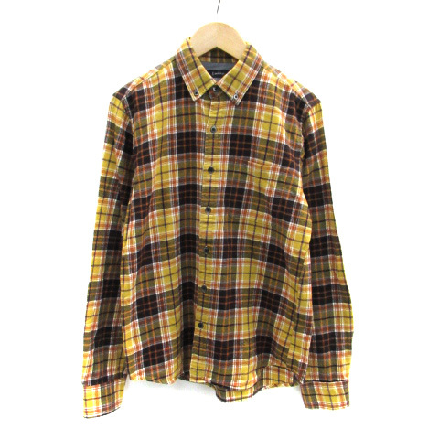  Rageblue RAGEBLUE casual shirt long sleeve check pattern button down S multicolor mustard yellow /SM20 men's 